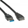 Кабел USB3.0 A-Micro A, M/M, 2m Roline 11.02.8874 SS301182 Мъжко-Мъжко, снимка 1 - Друга електроника - 39398972