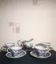 Стар порцеланов сервиз за кафе, Английска финна изработка. , снимка 4