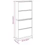 vidaXL Шкаф за обувки 4 нива с огледала, дъб, 63x17x134 cм, снимка 8