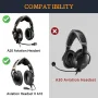 SOULWIT Комплект за смяна за Bose Aviation X A10/A20 слушалки - Черни, снимка 2