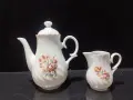Стар български порцелан чайник и латиера , снимка 2