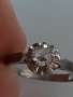 Дамски златен 18 к. пръстен с диамант стар шлайф 6 мм. диаметър, снимка 9