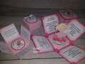 Покана за кръщене за момиче в розово, покани с релеф в експлодираща кутия, покани кутийки, снимка 14