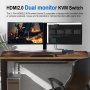 HDMI KVM Switch Dual Monitor 4K 60Hz USB 3.0 2 Ports with Hotkey 18Gbps HDCP2.3 2x HDMI Extended Dis, снимка 8