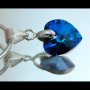 Колие със Сваровски кристали *BERMUDA BLUE*,10мм, снимка 1 - Колиета, медальони, синджири - 36010297