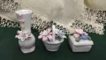 Мини порцеланови вазичка,кошничка и кутия за пръстен , снимка 2