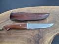 Ловен нож дамаска стомана с кожена кания ,LN435, снимка 3