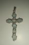 Сребърен кръст с топази., снимка 1 - Колиета, медальони, синджири - 44264467