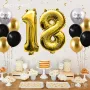 Златни Балони '18': 40 инча, за 18-ти Рожден Ден, Злато-Черни и Сребърни, снимка 6