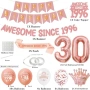 Нова украса Декорация за 30 години rose gold балони 30 корони банер happy birthday, снимка 2