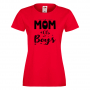 Дамска тениска Mom Of Boys,Празник на Майката,Подарък,Изненада,Рожден Ден, снимка 3