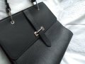 ЕСТЕСТВЕНА КОЖА /made in ITALY/ официална черна дамска чанта, снимка 1