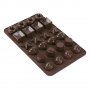 Силиконова форма за шоколадови бонбони (24 позиции) 24x18,5x2,5 см, снимка 1 - Форми - 35671477