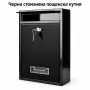Черна стоманена пощенска кутия с ключ и прозорче, снимка 2