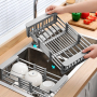 Кухненски телескопичен разтегателен сушилник за мивка, 30 x 22,5 x 9,5 см, снимка 1 - Други стоки за дома - 44668709