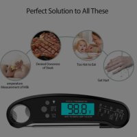 Дигитален термометър за храна с вградена сонда , диапазон на измерване -50°C - 300°C, черен, снимка 6 - Други - 42567886