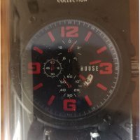 НОВ ОГРОМЕН Ръчен часовник HOUSE Brand с кожена каишка, снимка 1 - Друга електроника - 40141856