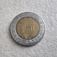 Монети. Мексико. 0.10 , 0.50 , 1, 2, 5 , 10 мексиканско песо., снимка 5 - Нумизматика и бонистика - 41625022