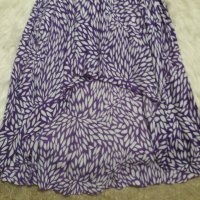 Асиметрична рокля в лилаво-бели цветове , снимка 3 - Рокли - 41366096