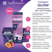Вкусна тропическа напитка Healthspan Collagen Glow 5000 mg (2 X 56 ml), снимка 2 - Хранителни добавки - 42445232