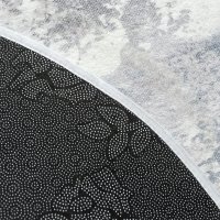 Кръгъл абстрактеб килим с къс косъм Obundi нехлъзгащ се декоративен 120см, снимка 4 - Килими - 42002636