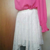 Красива розова блуза от шифон🍀❤S,M,L❤🍀арт.4190, снимка 6 - Блузи с дълъг ръкав и пуловери - 36253996