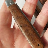 стара сгъваема ножка с дървена дръжка - 3 бр. нож ножче ножове, снимка 6 - Антикварни и старинни предмети - 44355171