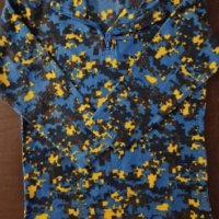 3-4г 104см Блуза Тениска с дълъг ръкав Материя полар Цвят синьо жълто Без следи от употреба, снимка 1 - Детски Блузи и туники - 42120512