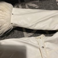 Палто от еко кожа, бяло с яка, снимка 9 - Палта, манта - 38816199