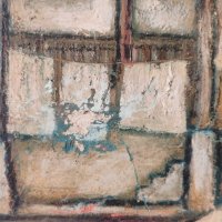 Картина, "Стара къща с пране", худ. Д. Станчев, 1970-те год, снимка 2 - Картини - 40581554