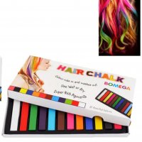 Цветни тебешири за коса 12 броя & 6 броя, снимка 1 - Други - 38688370