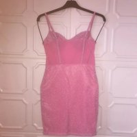 Розова бляскава рокля ХИТ, снимка 5 - Рокли - 39821519