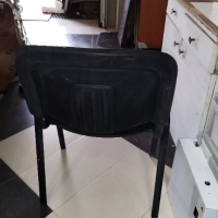 Посетителски офис стол текстилна дамаска  черна , снимка 2 - Столове - 44716139