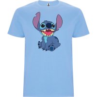 Нова детска тениска със Стич (Stitch) в светлосин цвят, снимка 1 - Детски тениски и потници - 44462173