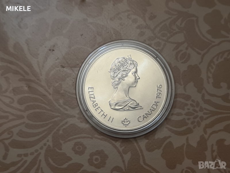 1976 CANADA Elizabeth II Olympics Montreal Proof Silver , снимка 1