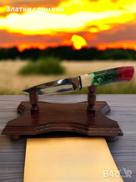 Настолна дървена стойка за нож, снимка 1