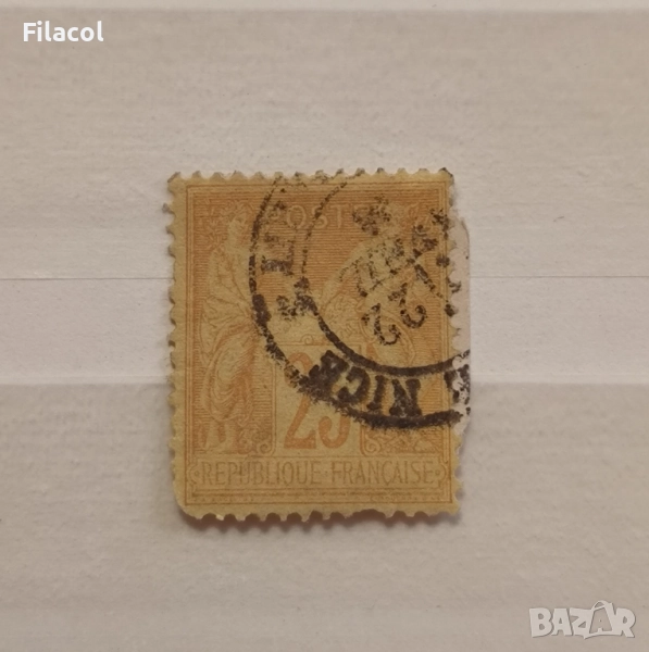 Франция 1877 г. Мир и Меркурий, снимка 1