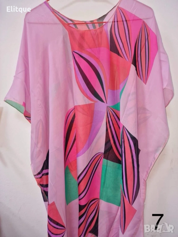 Дамска плажна туника с изкусителни принтове, снимка 1