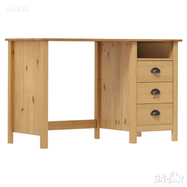 vidaXL Бюро Hill с 3 чекмеджета 120x50x74 см бор масив(SKU:288995), снимка 1