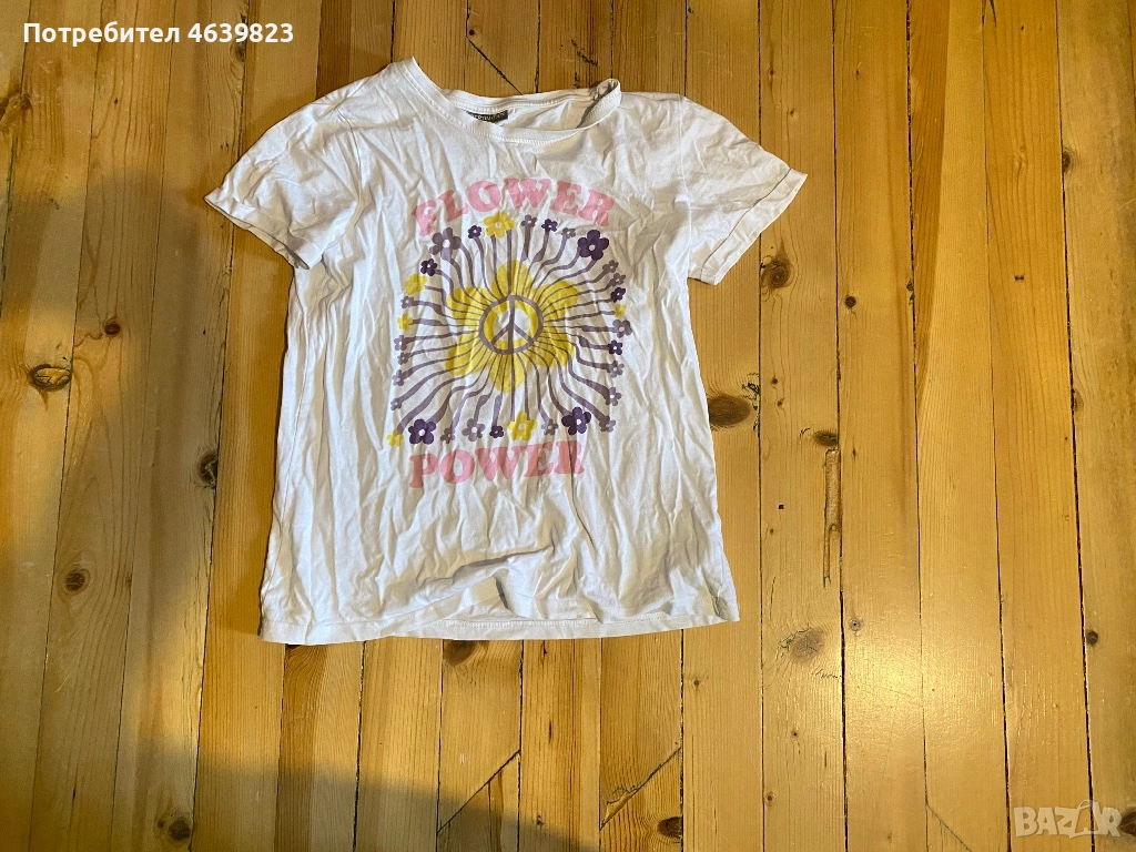 Бяла тениска с щампа, снимка 1
