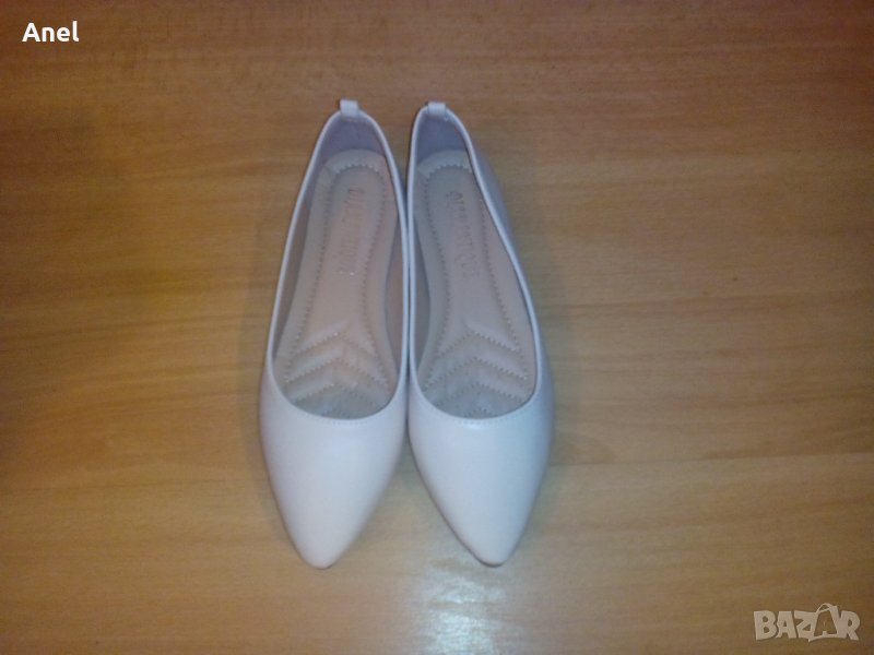 Промо оферта: Удобни и леки светло бежови обувки / балеринки от еко кожа DIAMANTIQUE, 37, снимка 1