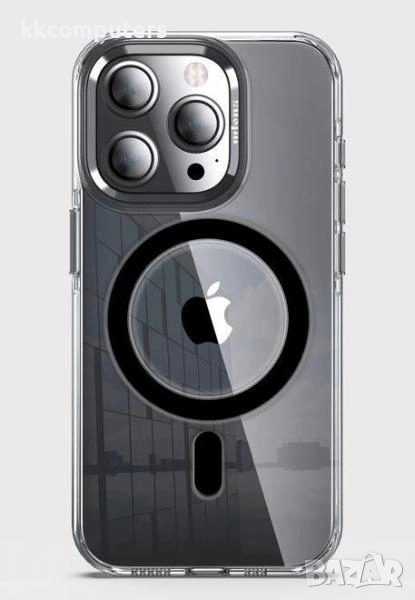 Калъф PVC Wlons Anti-Yellowing MagSafe / Черен - Прозрачен / за iPhone 17 6.3 Баркод : 3132960, снимка 1