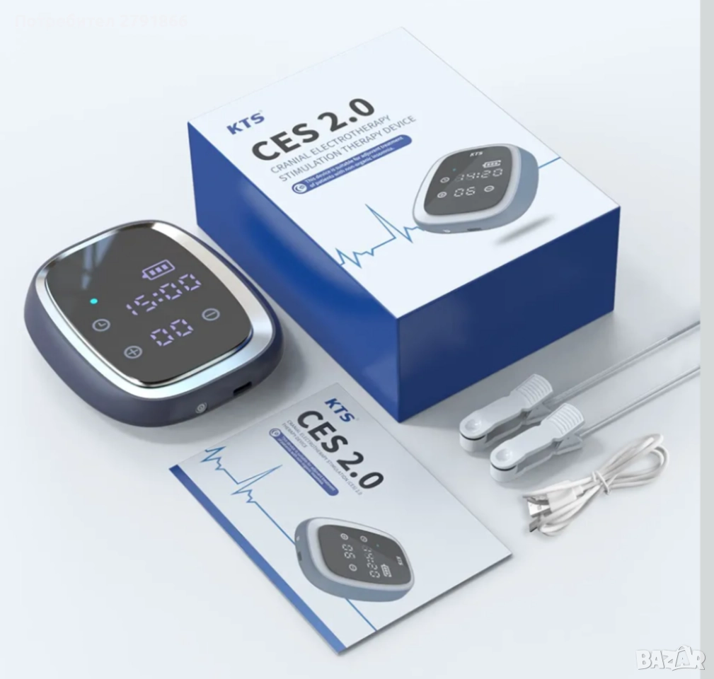 KTS 2.0 CES Microelectronic преносимо микротоково устройство за облекчаване на тревожност и безсъние, снимка 1