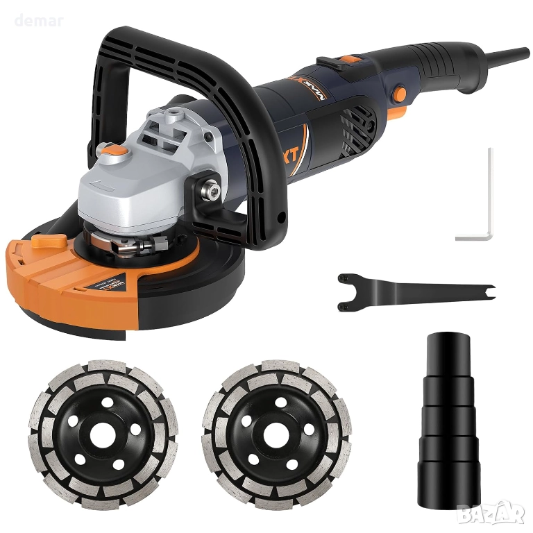 MAXXT Ъглошлайф за бетон, шлайфмашина с диск 12,5 см, 1000-8500 об/мин, снимка 1