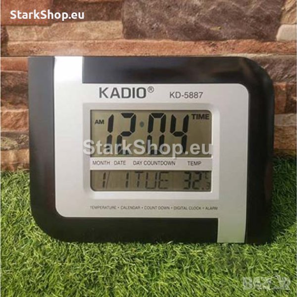 Часовник KADIO-5887 с температура, аларма и календар, снимка 1