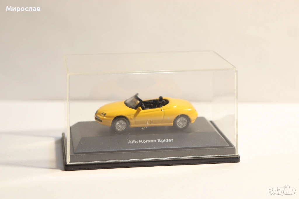 SCHUCO?? H0 1/87 ALFA ROMEO SPIDER КОЛИЧКА КАМИОН МОДЕЛ, снимка 1