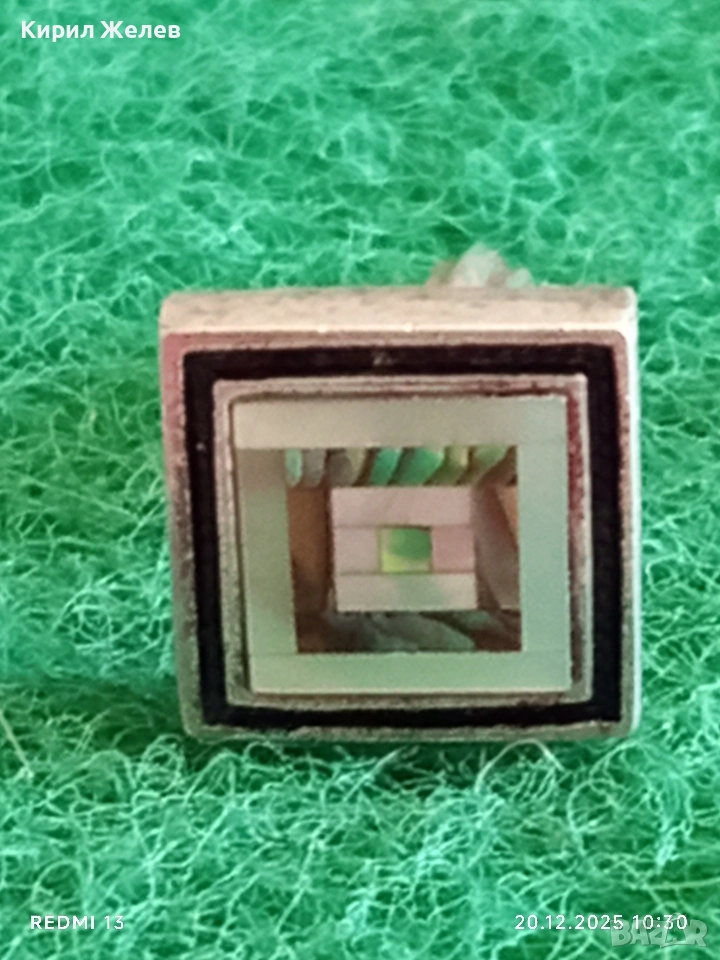 ВИНТИДЖ СРЕБЪРНО КОПЧЕ за РЪКАВЕЛИ с ЦВЕТЕН СЕДЕФ ЮВЕЛИРНА ИЗРАБОТКА 34019, снимка 1