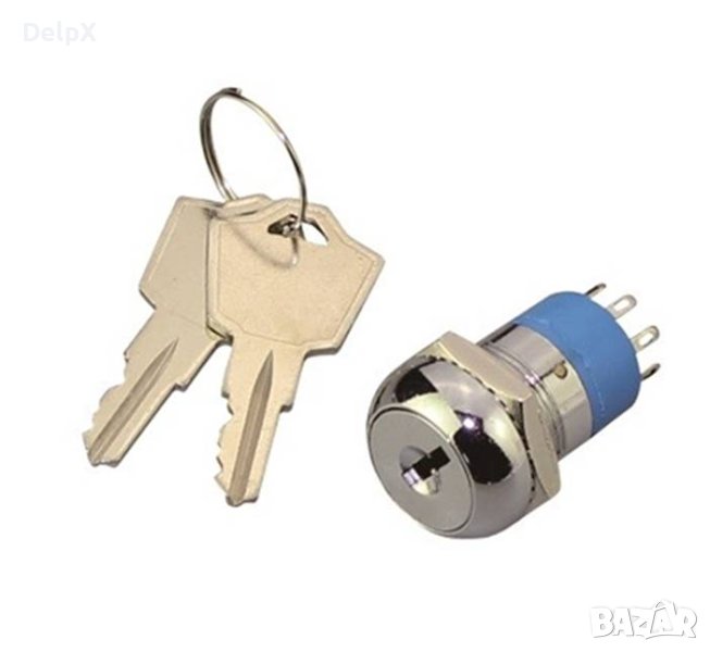 Ключ ротационен 6pin с 2 положения и ключалка 250V 2A Ф19mm, снимка 1