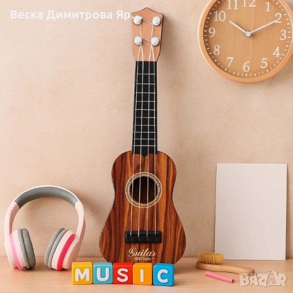 Детска механична китара – Реалистичен дизайн за музикални игри, снимка 1