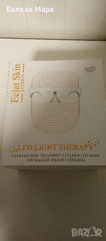 LED LIGHT THERAPY – Маска за лице с 3 цвята светлина от Eclat Skin London ✨, снимка 1